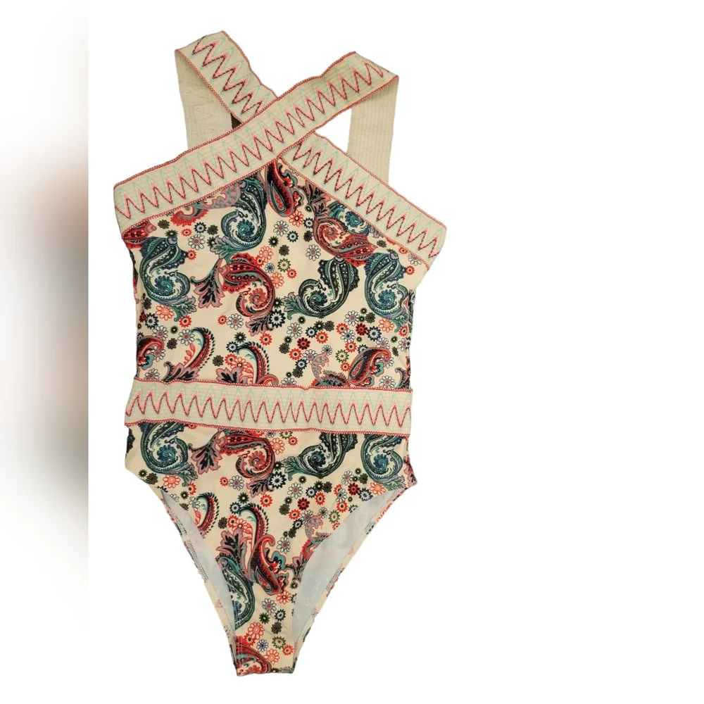 SHEIN Womens Swimsuits Lot of 4 Size M NEW One Piece Floral Strapless Swim